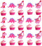 48pcs Pink Dinosaur Cupcake Toppers - Baby Shower Birthday Decorations for Girl Dinosaur Party Supplies Dinosaur Cake