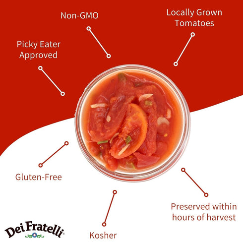 28oz 6 pack Dei Fratelli - Stewed Tomatoes