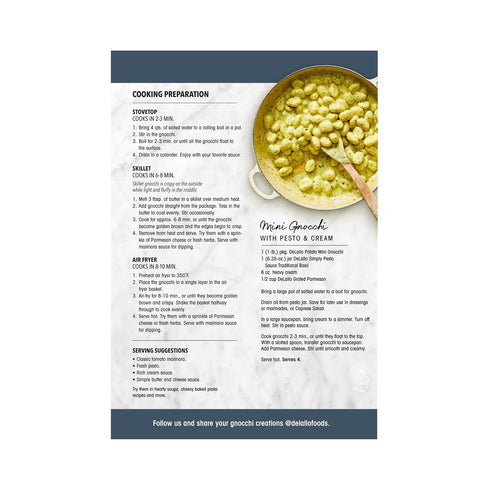 16 oz (8 Pack) DeLallo Mini Potato Gnocchi Pasta, Made in Italy, Light and Airy Texture, Small-Sized Dumplings