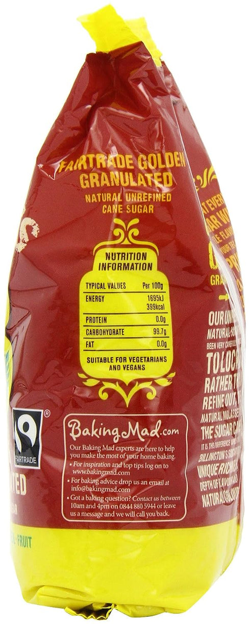 500 (Pack 5) Billingtons Fairtrade golden granulated Sugar g