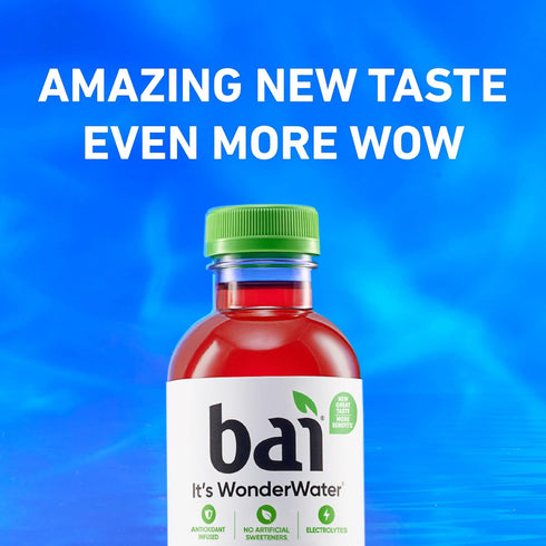 18 12 Pack Bai Antioxidant Infused Water Beverage, Brasilia Blueberry, with Vitamin C and No Artificial Sweeteners