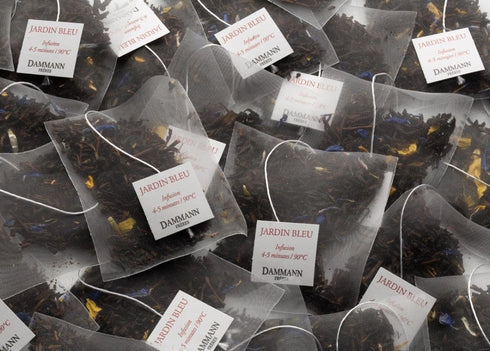 Dammann Freres Sachets, Jardin Bleu Tea Bags, Premium French Black Tea, 25 Count