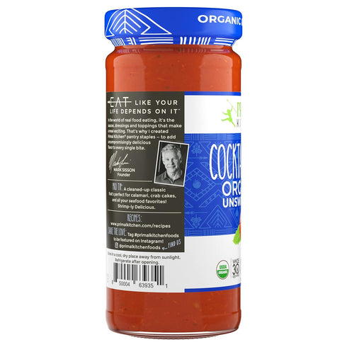 Primal Kitchen Unsweetened Cocktail Sauce, Organic, 8.5 Oz