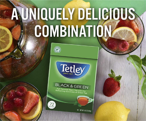 72 (Packaging Tetley Teabags, Black and Green, Teabags may vary)