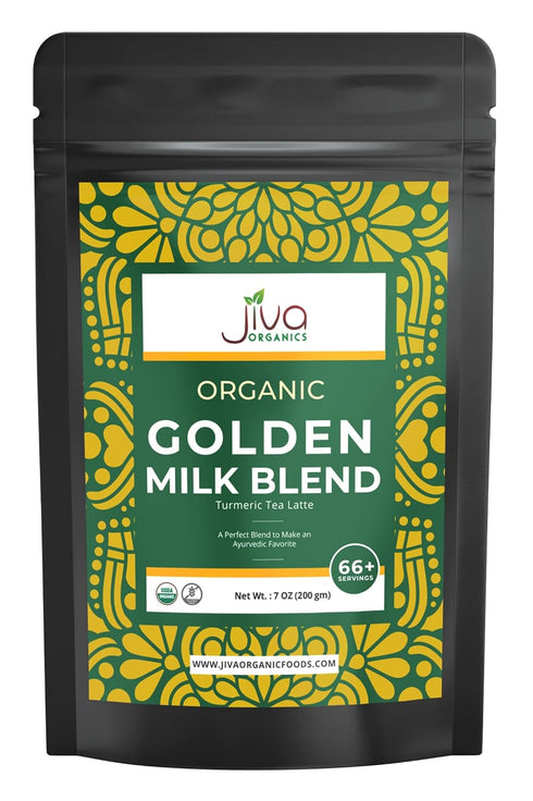 Jiva Organics Turmeric Tea Latte - Golden Milk Powder 7 Ounce Bag