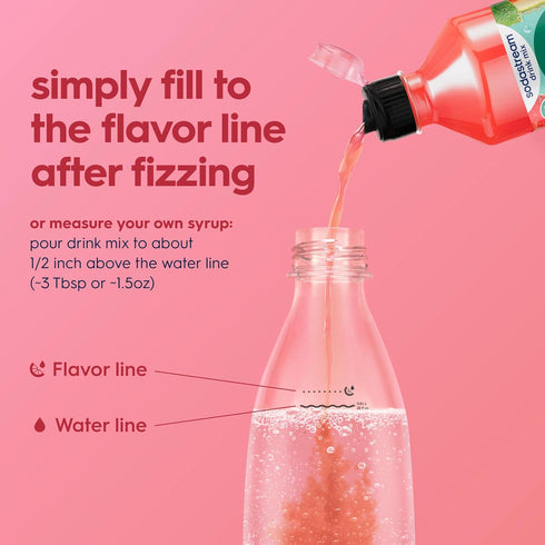 14.9 Oz (Pack 4) SodaStream Zero Strawberry Watermelon Drink Mix, New Pour Bottle Fl
