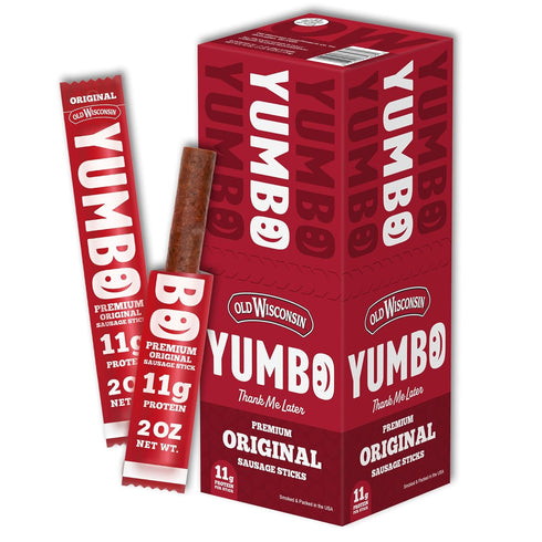 YUMBO Original Summer Sausage Sticks, High Protein Snacks, Gluten-Free, Low Carb, Keto,