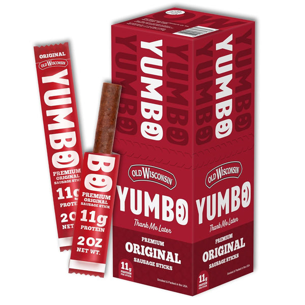 YUMBO Original Summer Sausage Sticks, High Protein Snacks, Gluten-Free, Low Carb, Keto,