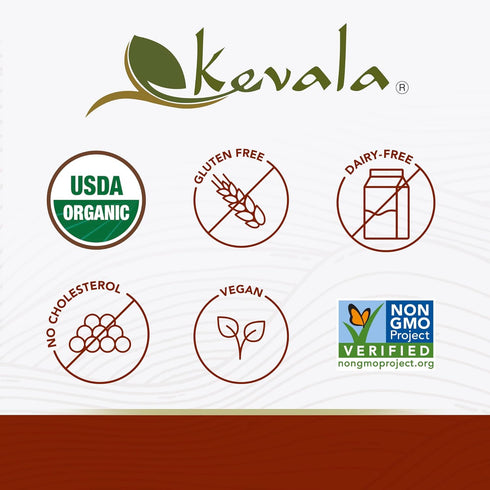 12 oz, 340g Kevala Organic Black Tahini - Gluten Free Black Sesame Paste for Bread, Kitchen Pantry Staple Processed