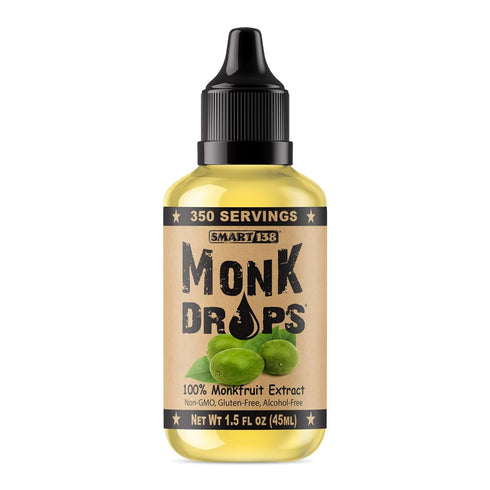 Monk Drops 100% Monkfruit Liquid Sweetener, Zero Calories, Zero Sugar, Concentrated Monk Fruit (1.5 Fl Oz, 350 Servings)