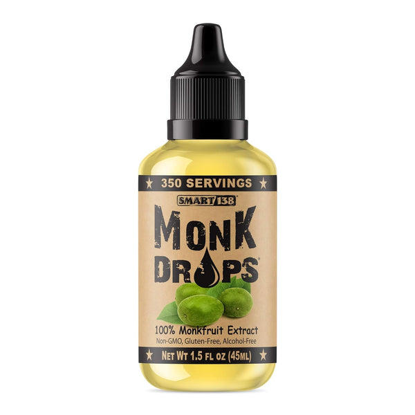 Monk Drops 100% Monkfruit Liquid Sweetener, Zero Calories, Zero Sugar, Concentrated Monk Fruit (1.5 Fl Oz, 350 Servings)