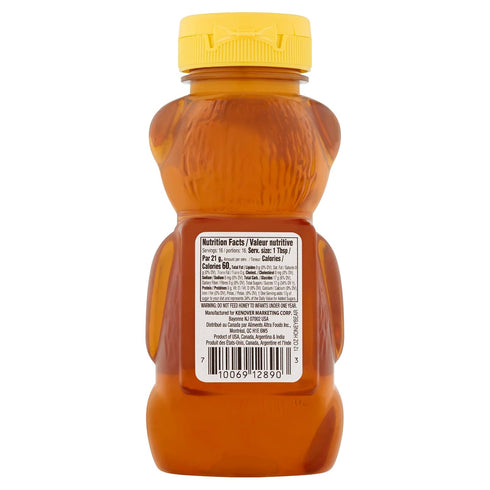 100% 12 oz Gefen Honey Bear, Pure Clover Honey