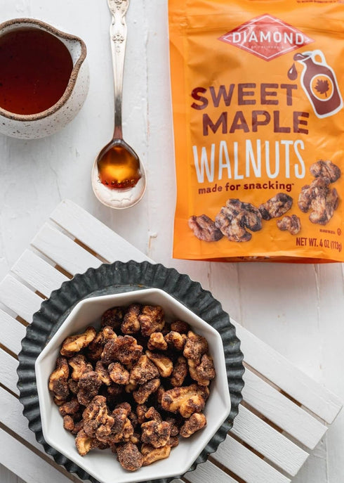 4 oz. (4 Pack) Diamond of California Sweet Maple Walnut Snack Nuts