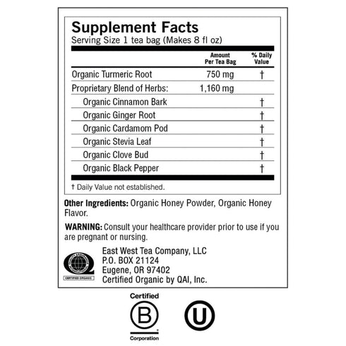 16 Yogi Tea, Honey Chai Turmeric Vitality, ct