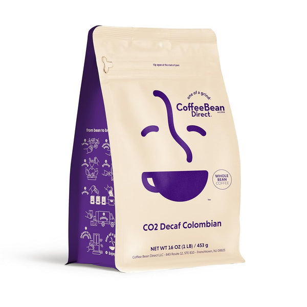 Coffee Bean Direct CO2 Decaf Colombian, Whole Bean Coffee, Arabica Coffee, Light
