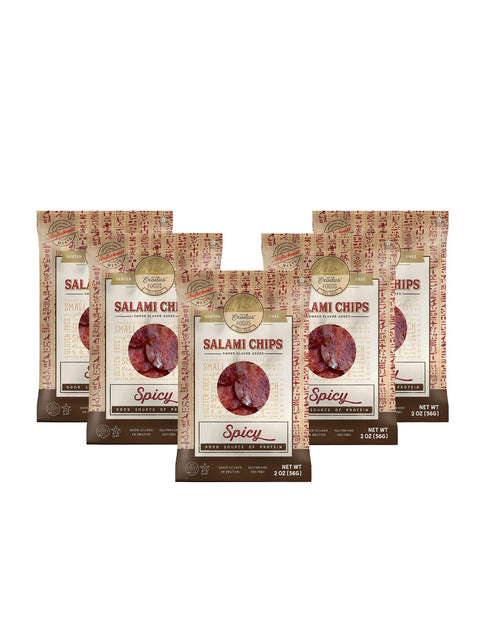 Premium Aufschnitt Products Passover Exodus Salami Chips - Spicy, 5 Pack