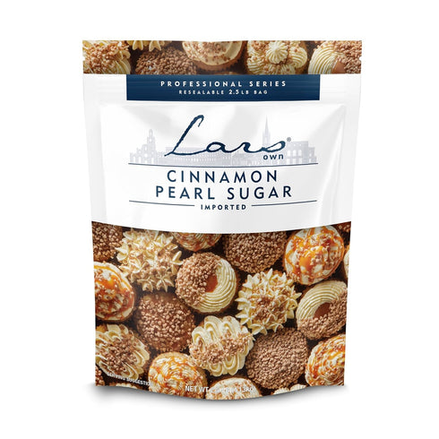 Lars Own Professional Series Cinnamon Pearl Sugar 1-Pack, 2.5-lb Resealable Bag Warm
