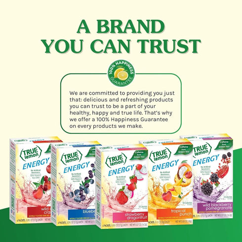 6ct (Pack 1) True Lemon Blueberry Acai of - Energy Drink Powder Mix - Sugar Free Energy Drinks