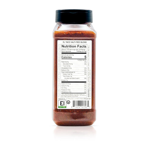 18 oz Spiceology - El Taco Salt-Free Taco Seasoning - Mexican Spice Blend - Use On: Tacos, Fajitas, Chicken, Beef