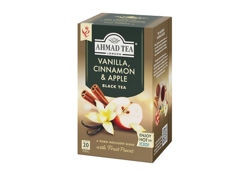 20 Count (Pack 1) Ahmad Tea Vanilla, Cinnamon, Apple