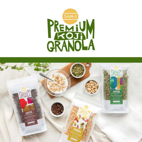San-J Koji Matcha Granola - Made with Real Matcha Powder - Vegan - Gut-Friendly - No Added Sugar - Made With Premium