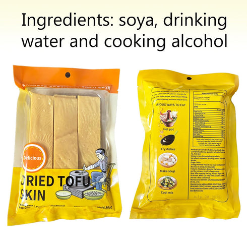 2 Packs 138g/4.86oz Pack (Pack 2) Dried Tofu Skin Handmade Bean Curd Sheets, Chinese Youdoupi, Soy Products, Vegetarian