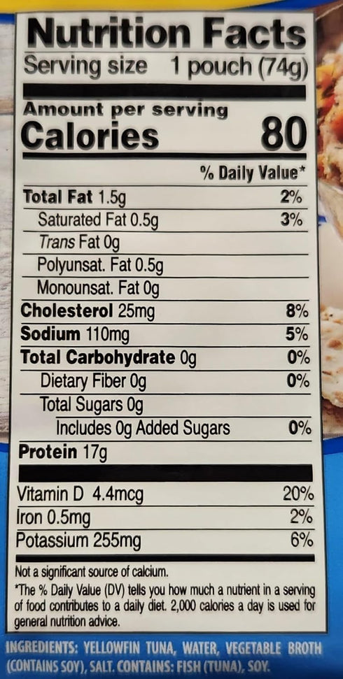 Generic 3 Pack Packaged (2.6oz, of Tuna Dolores Chunk Light Yellowfin Tuna in Water)