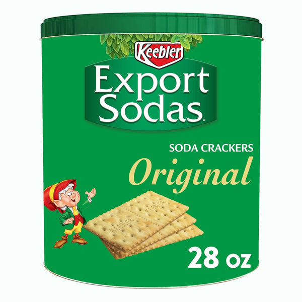 Keebler Export Sodas Soda Crackers, Soup Crackers, Lunch Snacks, Original, 28oz Can