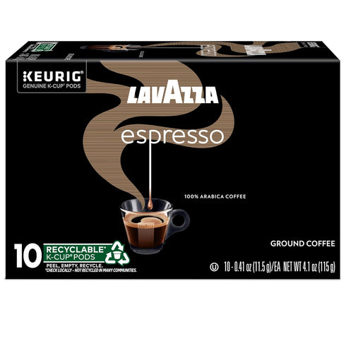 60-Count (6 Packs 10) Lavazza Espresso, Single-Serve Keurig K-Cup Pods, Medium Roast Coffee, Box