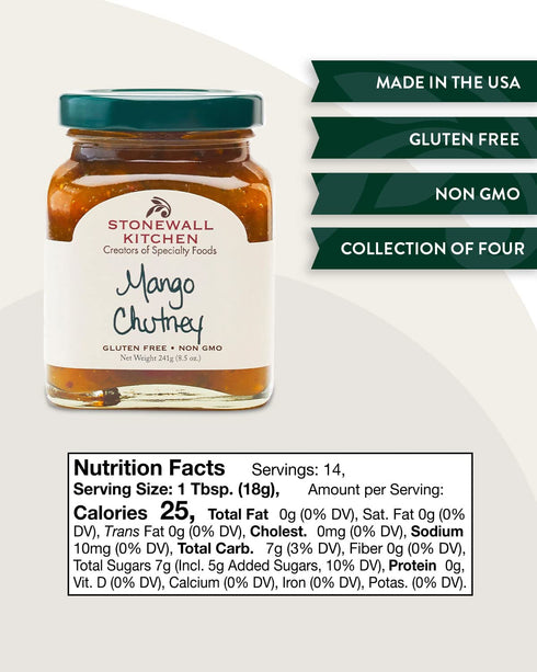 8.5 Stonewall Kitchen Mango Chutney, Ounces