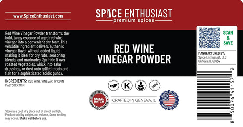 6.5 oz Spice Enthusiast Red Wine Vinegar Powder