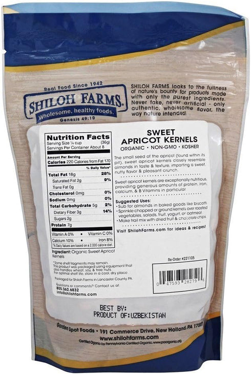 Shiloh Farms 11 oz (312 Organic Sweet Apricot Kernels, g)