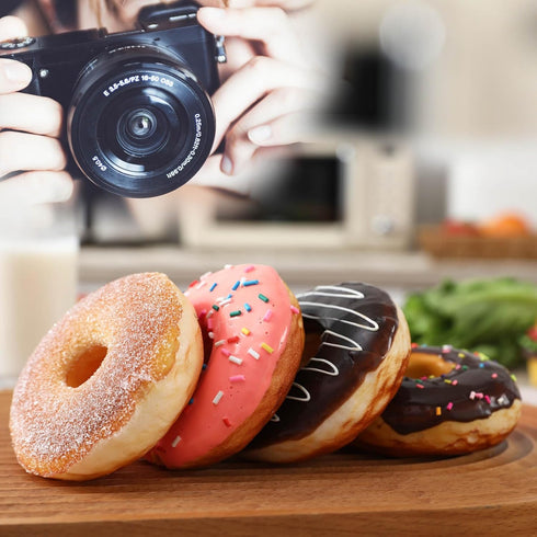 Joeabor 4 Pack Fake Donut Artificial Doughnut for Decoration Realistic Fake Food for Display Faux Dessert Party