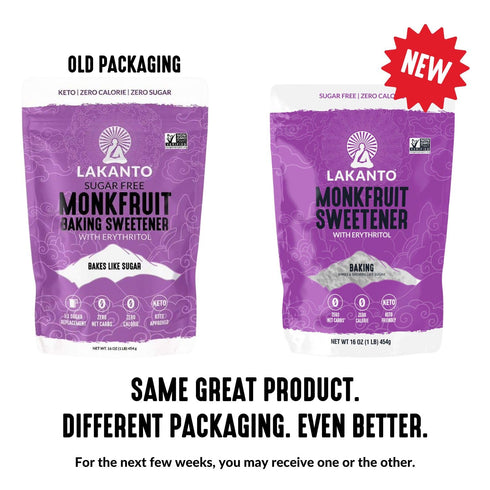 Lakanto Baking Monk Fruit Sweetener with Erythritol, Zero Calorie Sugar Substitute, 1 lb for Baking
