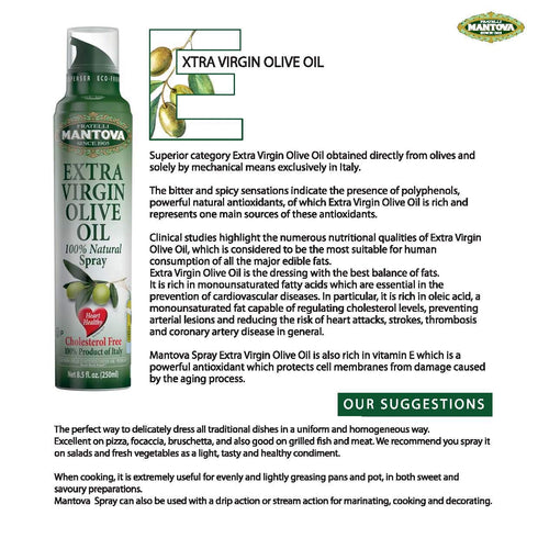 100% Set 8 (Pack 3) Mantova Spray Extra Virgin Olive Oil Variety - Black Truffle | Garlic | Fl. Ounce. Of - Product