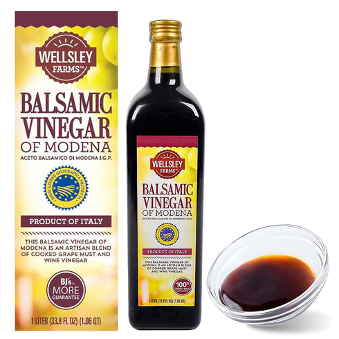 Wellsley Farms Premium Balsamic Vinegar | Blend of Grape & White Vinegar | Made