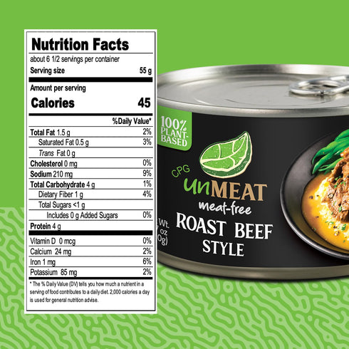 (Pack 12) unMEAT Plant Based Meat | Easy to Prepare Plant Based Protein | Vegan Meat with Less Calories, Roast Beef