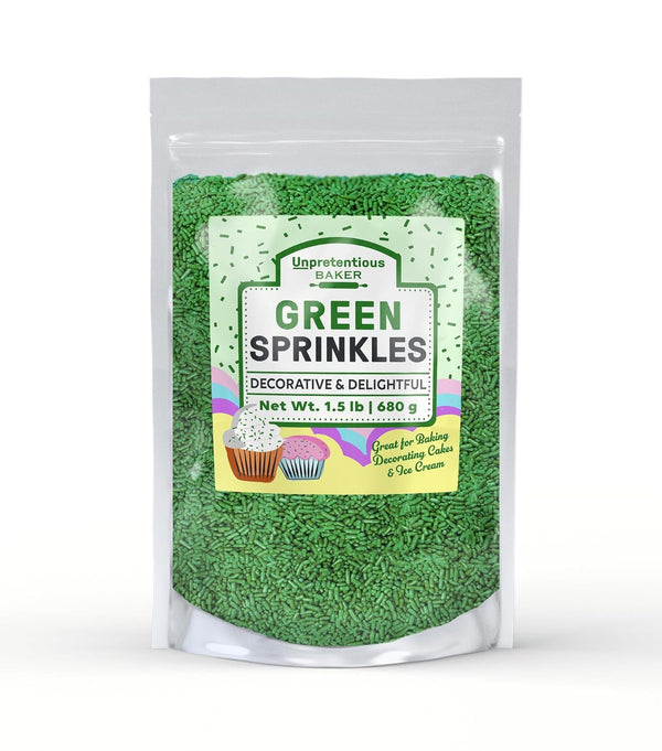 Unpretentious Green Sprinkles, 1.5 lb - Bright & Colorful Decorative Topping for Baking