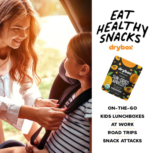 12 Packs, 2 oz Pack, 12 Packs Drybox Unsulfured Sun Dried Turkish Apricots Lunch Unsweetened No Sugar Added, Non-GMO