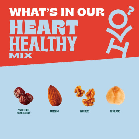 1 (Pack 8), Orchard Valley Harvest Heart Healthy Blend, Ounce Bags of Almonds, Cranberries, Walnuts, and Chickpeas