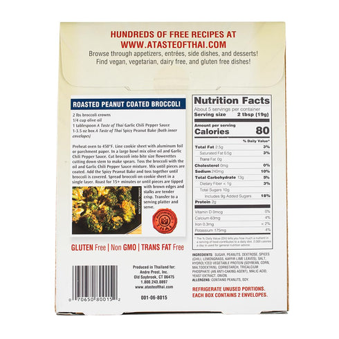 3.5 oz (Pack 6) A Taste of Thai Spicy Peanut Bake Authentic Thai Seasoned Coating Mix for Chicken, Fish & Pork