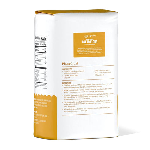 5 Lb Amazon Grocery, Enriched Bread Flour, Unbleached