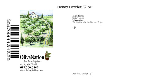 32 "OliveNation Honey Powder for Baking, Cooking, and Beverages, Sucrose with Natural Honey, Gluten Free, Kosher