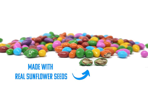 Sunflower Food Company Pack 3 Chocolate Covered Sunflower Seeds Multicolored Candy Coated Treats - Rainbow Party Favors