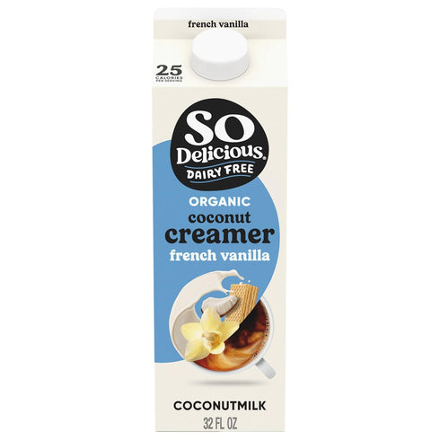 SO DELICIOUS Dairy Free Coconut Milk Creamer, French Vanilla, Vegan, Organic, Non-GMO, Creamy Plant