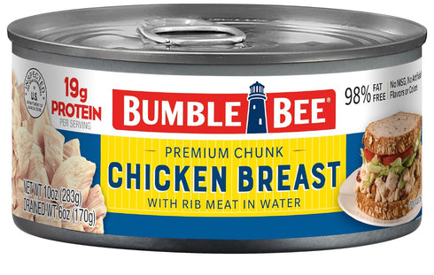 Bumble Bee Premium Chicken Breast with Rib Meat, Chunk in Water, 10