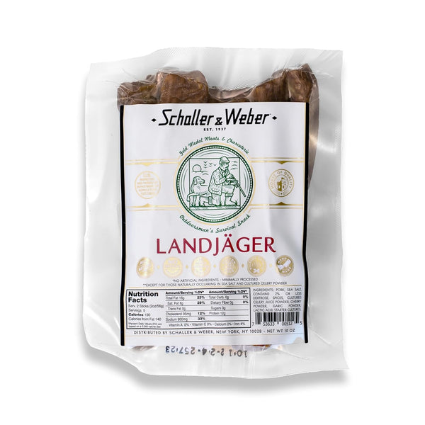 Schaller & Weber Landjaeger Smoked German Sausage, 10 Oz (Pack of 1)