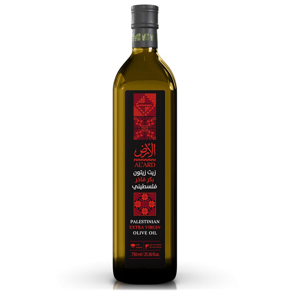 Al'Ard Palestinian Extra Virgin Olive Oil, 750ml Cold Pressed Olive Oil from