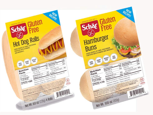 8 Schar Gluten Free Hot Dog and Hamburger Bun Combo | Total Buns