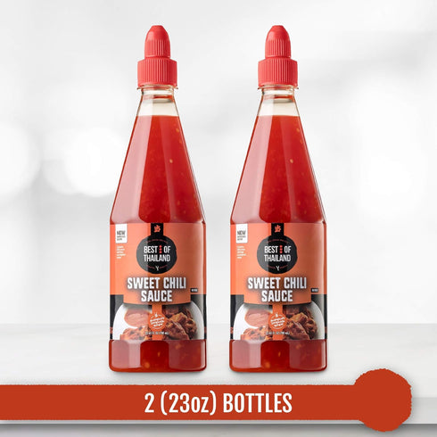 Best of Thailand Sweet Chili Sauce | 2 Bottles 23.65oz | Authentic Asian-Brewed Thai Marinade, No MSG, Kosher